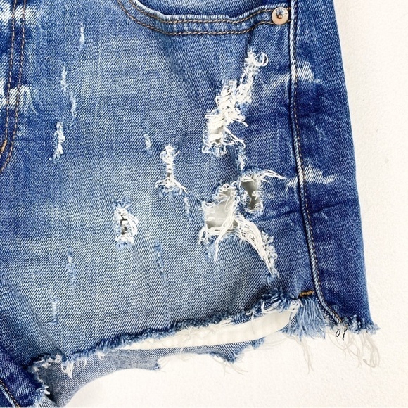 Pistola Winston High Rise Distressed Cutoff Denim Shorts Sz 28 - Picture 6 of 13